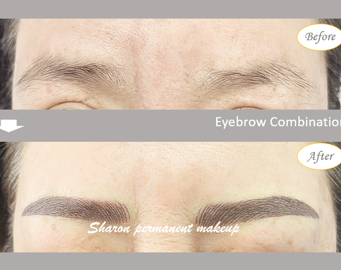 Permanent makeup eyebrows| Combination